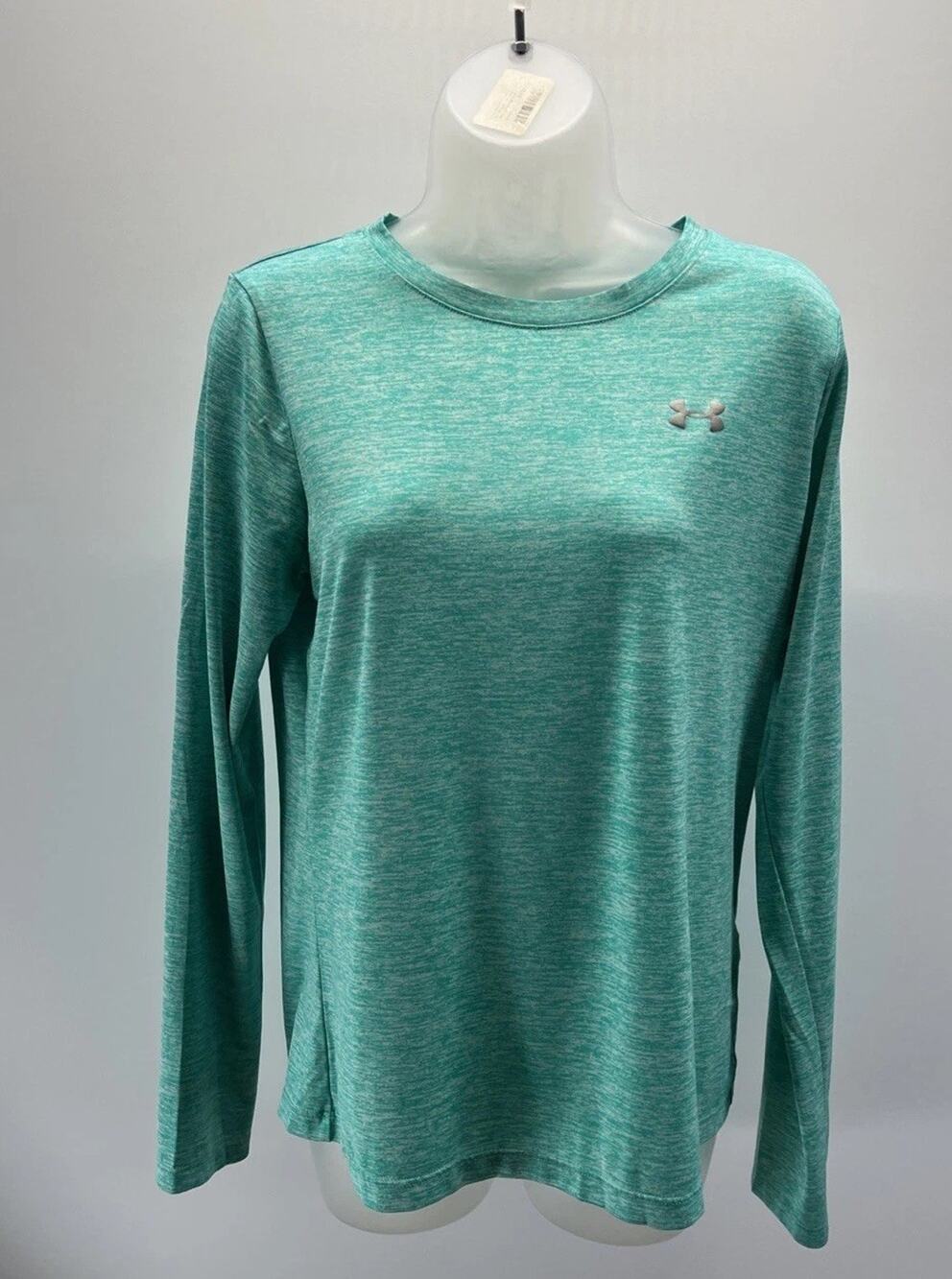 Under Armour UA Tech Women's Green Heather Long Sleeve Twist Athletic Crew M